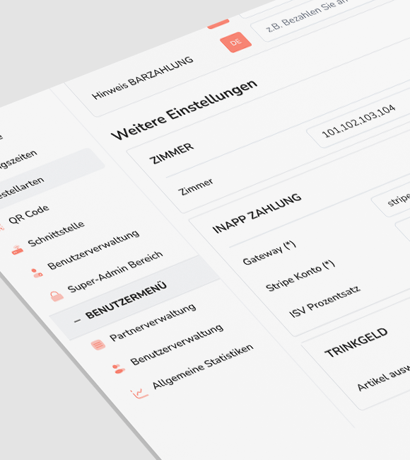 Screenshots für weitere Einstellungen - Zahlungskontrolle