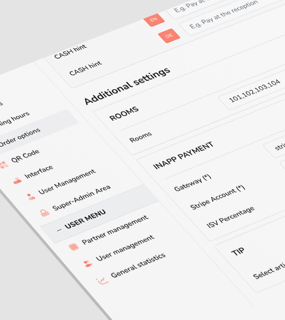 Screenshots for additional settings - Payment control
