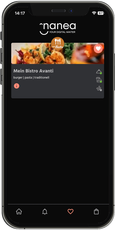 Liste von ausgewählten Restaurants von nanea