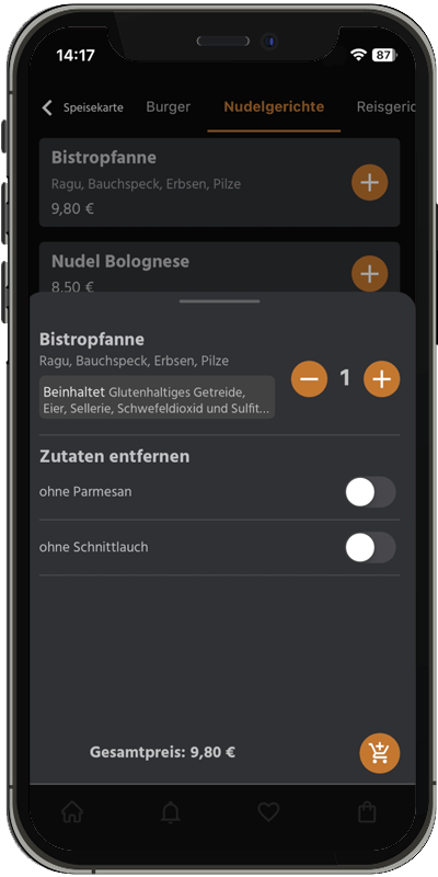 Bestellübersicht eines Artikels